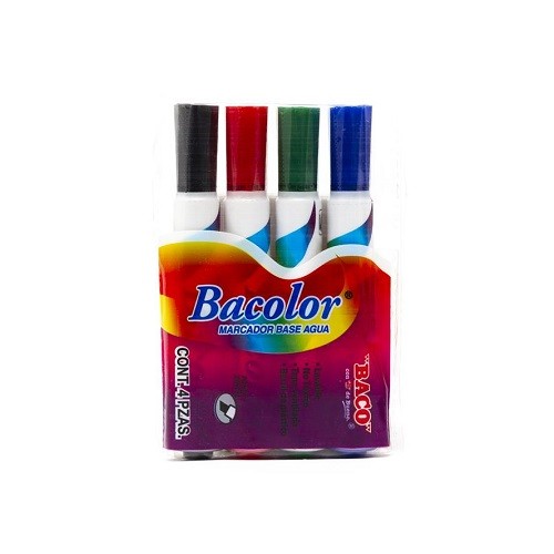 MARCADOR BASE AGUA BACOLOR 4PZ-BACO-MARCADORES