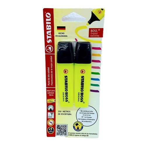 MARCADOR FLUORESCENTE BOSS 2PZ-BOSS-RESALTADOR