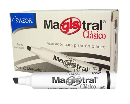 MARCADOR PARA PIZARRON CLASICO 12PZ-MAGISTRAL-MARCADORES