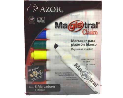 MARCADOR PARA PIZARRON CLASICO SURTIDO 8PZ-MAGISTRAL-MARCADORES