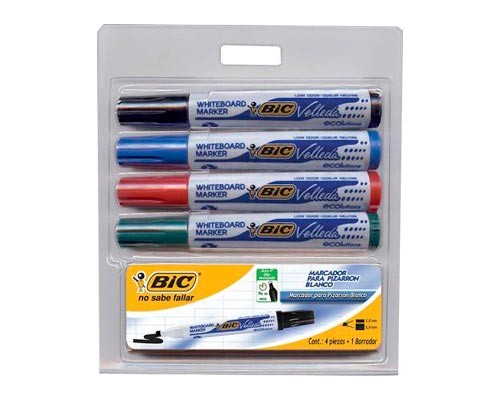 MARCADOR PARA PIZARRON CON BORRADOR 5PZ-BIC-MARCADORES