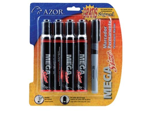 MARCADOR PERMANENTE MEGA SIZE NG 4PZ-AZOR-MARCADORES