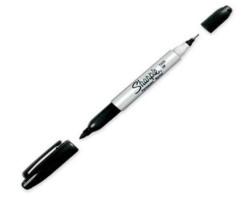 MARCADOR PERMANENTE PUNTA DOBLE TWIN 12PZ-SHARPIE-MARCADORES