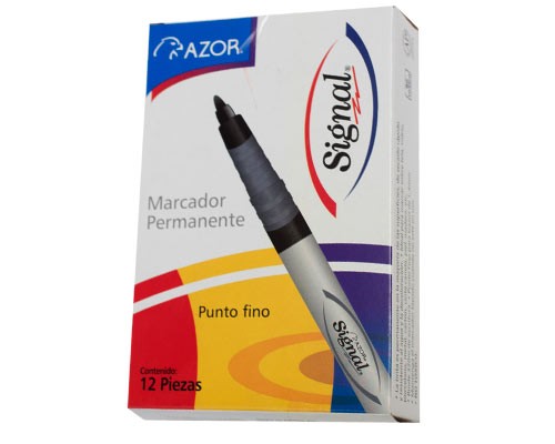 MARCADOR PERMANENTE PUNTO FINO 12PZ-SIGNAL-MARCADORES