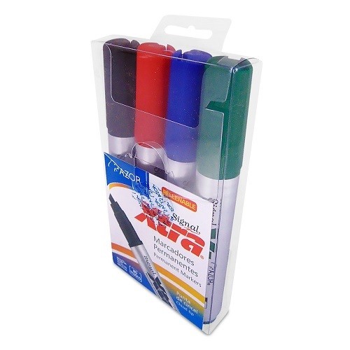 MARCADOR PERMANENTE XTRA SURT 4PZ-SIGNAL-MARCADORES