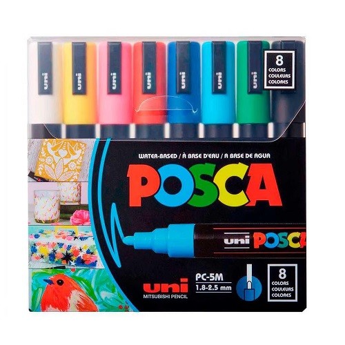 MARCADOR PUNTA BALA 8PZ-POSCA-MARCADORES