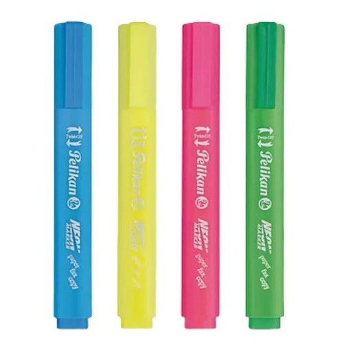 MARCATEXTOS NEON 4PZ-PELIKAN-RESALTADOR