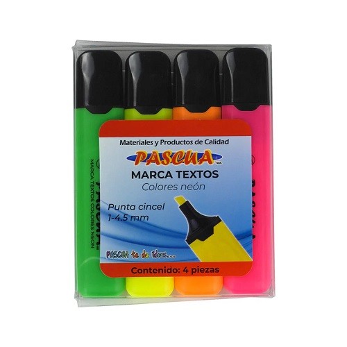 MARCATEXTOS NEON 4PZ-PASCUA-RESALTADOR
