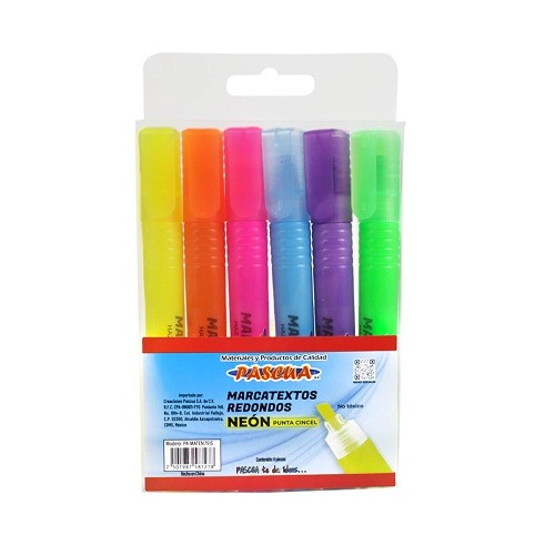 MARCATEXTOS REDONDOS NEON 6PZ-PASCUA-RESALTADOR