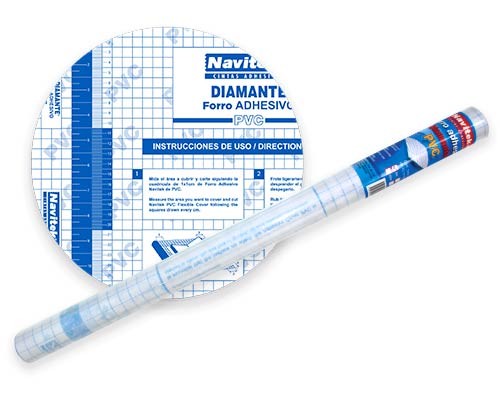 PLASTICO ADHESIVO PVC DIAMANTE 45CMX10M-NAVITEK-MICA ADHERIBLE