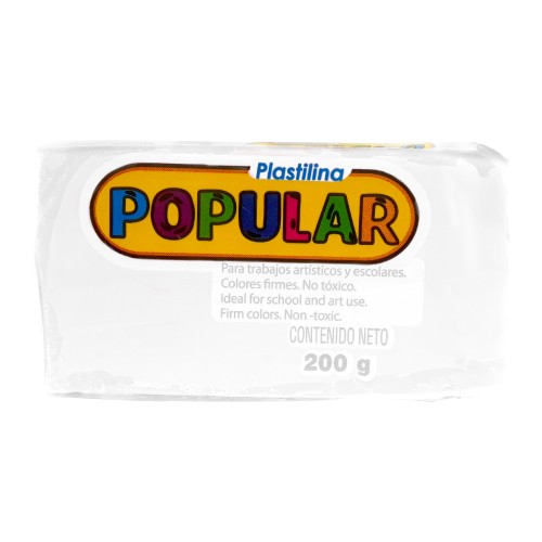 PLASTILINA BARRA POPULAR 200G-POPULAR-MASA/PLASTILINA