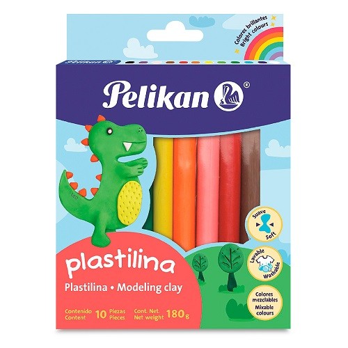 PLASTILINA EN BARRA SURT 10PZ-PELIKAN-MASA/PLASTILINA
