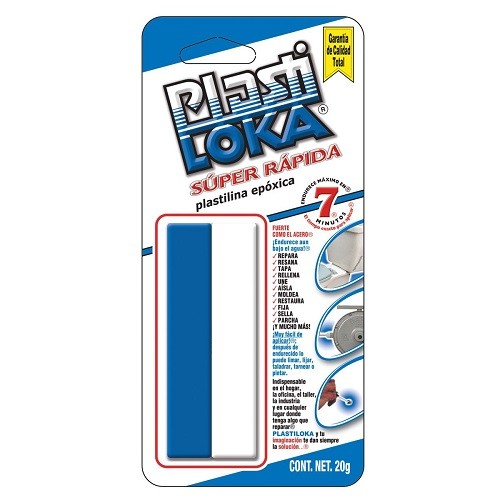 PLASTILOKA EPOXICA AZUL 20GR-PLASTI LOKA-PEGAMENTO