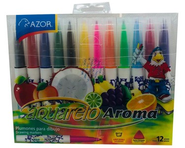 PLUMON AQUARELO TRIANGULAR C/12PZS-AZOR-MARCADORES