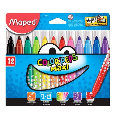 PLUMON COLOR PEP´S MAXI 12PZ-MAPED-PLUMIN/PLUMONES