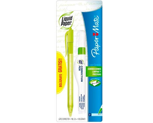 PLUMA CORRECTORA L.PAPER 7ML+1 BOL-PAPER MATE-CORRECTOR