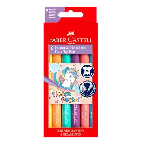 PLUMON FIESTA 45 PASTEL 6PZS-FABER CASTELL-PLUMIN/PLUMONES