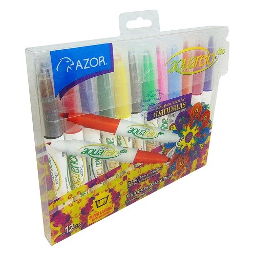PLUMON AQUARELO DUO 12 PZS-AQUARELO-PLUMIN/PLUMONES