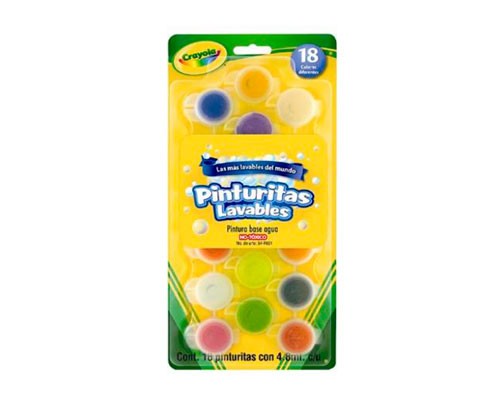ACUARELA PINTURITA ESCOLAR LAVABLE 18PZ-CRAYOLA-PINTURA ESCOLAR