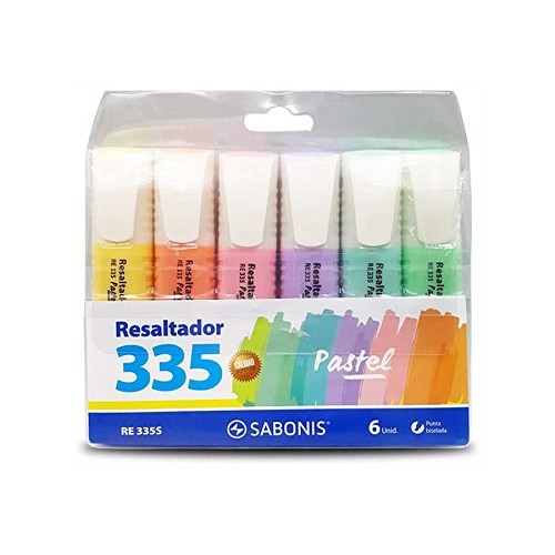 RESALTADOR PASTEL SURTIDO 6PZ-SABONIS-RESALTADOR