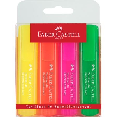 RESALTADOR TEXTILINER 4PZS-FABER CASTELL-RESALTADOR