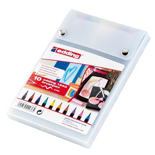 ROTULADOR BRUSH PEN P.PINCEL FLEXIBLE C/10 COLORES-EDDING-ROTULADOR
