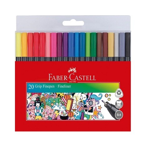 ROTULADOR GRIP FINEN 460 20PZS-FABER CASTELL-ROTULADOR