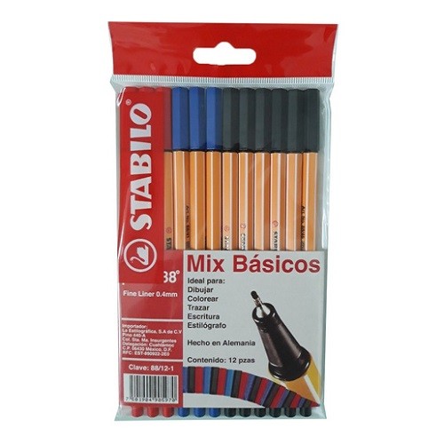 ROTULADOR POINT 88 BASICOS 12PZ-STABILO-ROTULADOR