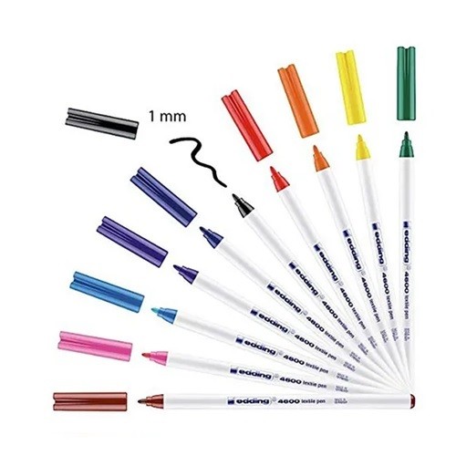 ROTULADOR TEXTIL P.FINO 1MM 10 COLORES-EDDING-ROTULADOR