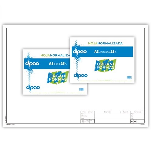 BLOCK A3 CARTULINA NORMALIZADO 25H-ORGANIFORMAS-BLOCK O CUADERNOS