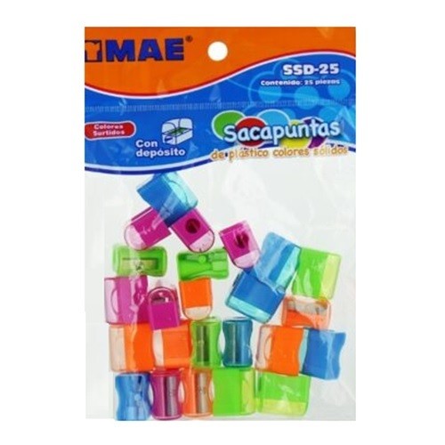 SACAPUNTAS SENCILLO C/DEPOSITO 25PZS-MAE-SACAPUNTAS MANUAL