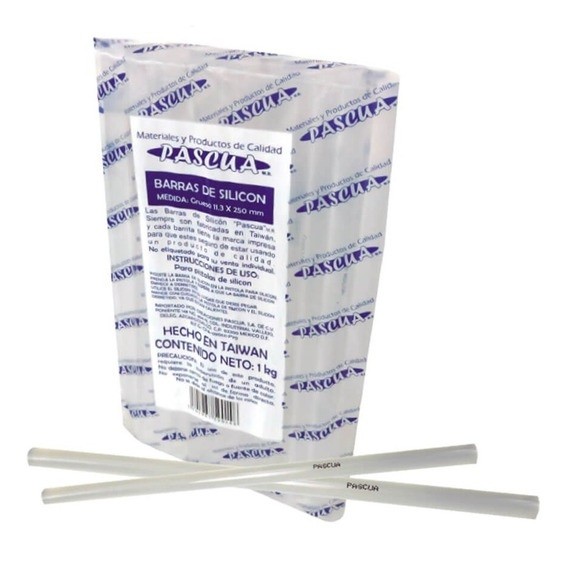 SILICON EN BARRA DELGADO TRANSPARENTE 1KG-PASCUA-SILICON
