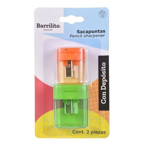 SACAPUNTAS TRANSP C/DEPOSITO 2PZ-BARRILITO-SACAPUNTAS MANUAL
