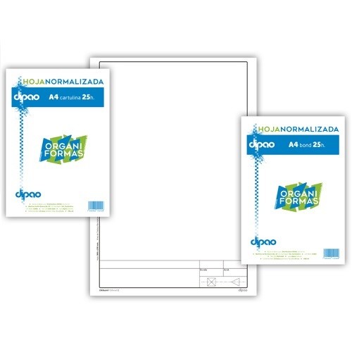 BLOCK A4 CARTULINA NORMALIZADO 25H-ORGANIFORMAS-BLOCK O CUADERNOS