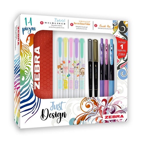 SET DE ESCRITURA JUST DESIGN 14PZ-ZEBRA-BOLIGRAFO
