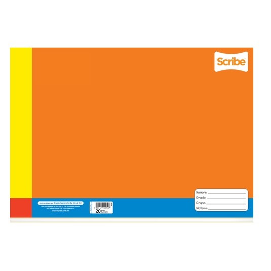 BLOCK ESCOLAR MEDIANO BLANCO 20H-SCRIBE-BLOCK O CUADERNOS