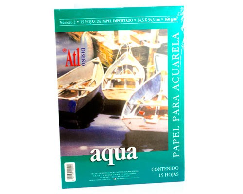 BLOCK AQUA 2 160GR 24.5X34.5CM 15H -RODIN-BLOCK O CUADERNOS
