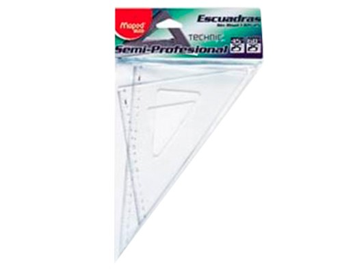 ESCUADRA SEMI PROFESIONAL SIN BISEL TECHNIC C/G° 30CM-MAPED-ESCUADRA