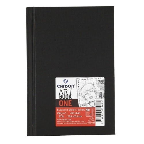 LIBRO PARA DIBUJO "ONE" 98H 100 GR 10.2X15.2 CM-CANSON-BLOCK DE ARTE