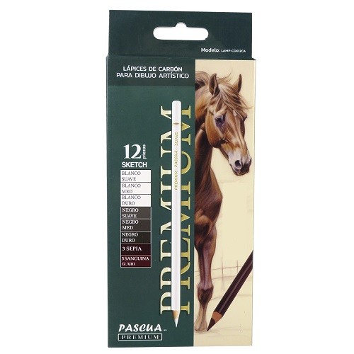 LAPIZ DE CARBON PARA DIBUJO PROFESIONAL 12PZ-PASCUA-LAPIZ D/COLOR PROF