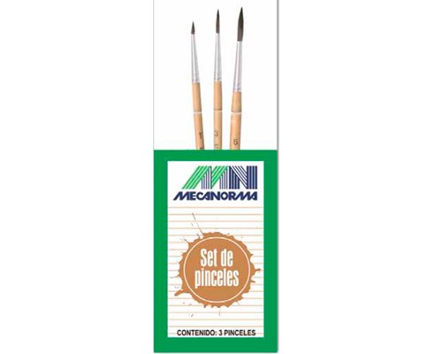 PINCEL PELO DE CAMELLO DIAMOND 3PZ NO.1,3 Y 5-MECANORMA-PINCEL