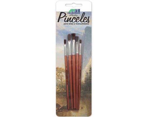 PINCEL PELO DE PONY SURTIDO 5PZ ( NO.1,3,5,7 Y 10)-MECANORMA-PINCEL